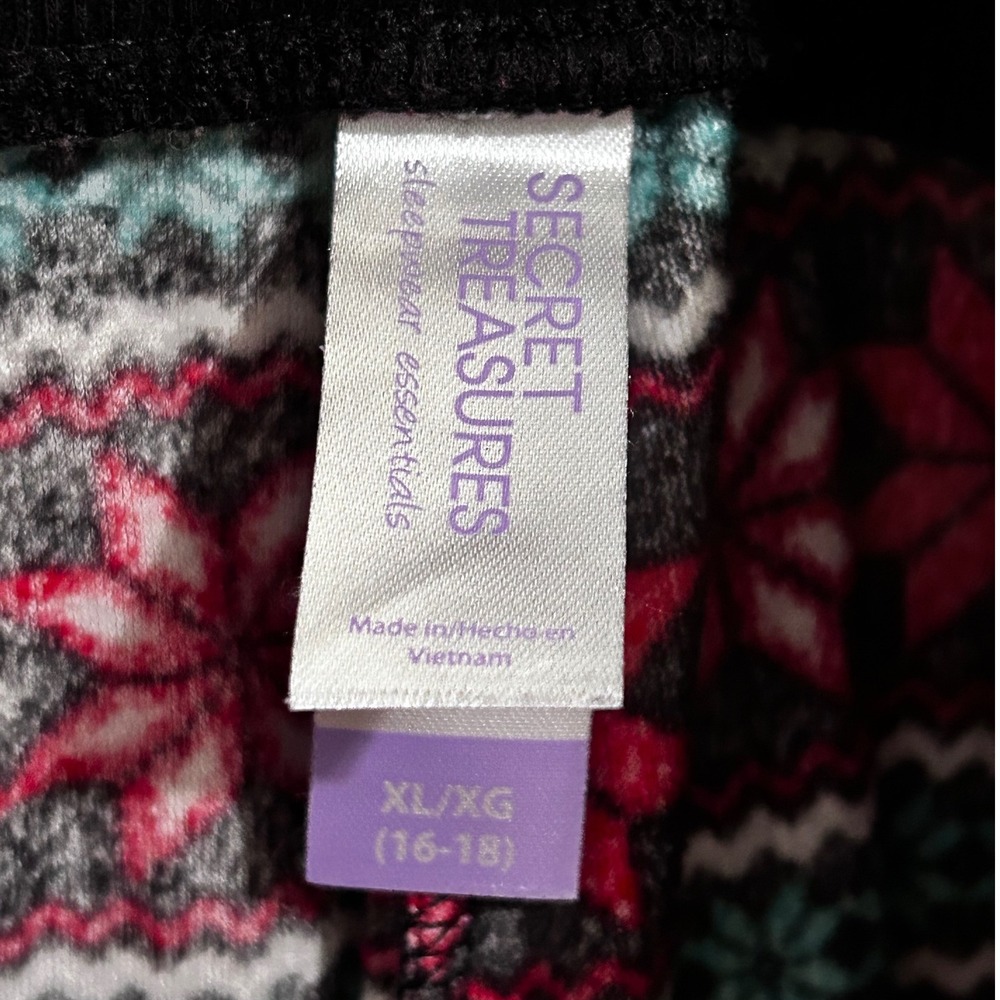 Secret Treasures Sleepwear Essentials‎ Velour Feel Pajama Bottoms Size XL 16-18 - Picture 6 of 8